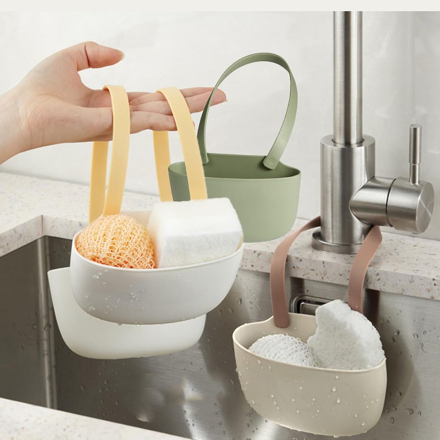 Kitchen Sink Sponge & Soap Holder | Multi-Purpose Bathroom Dish Drainer & Storage Drying Rack