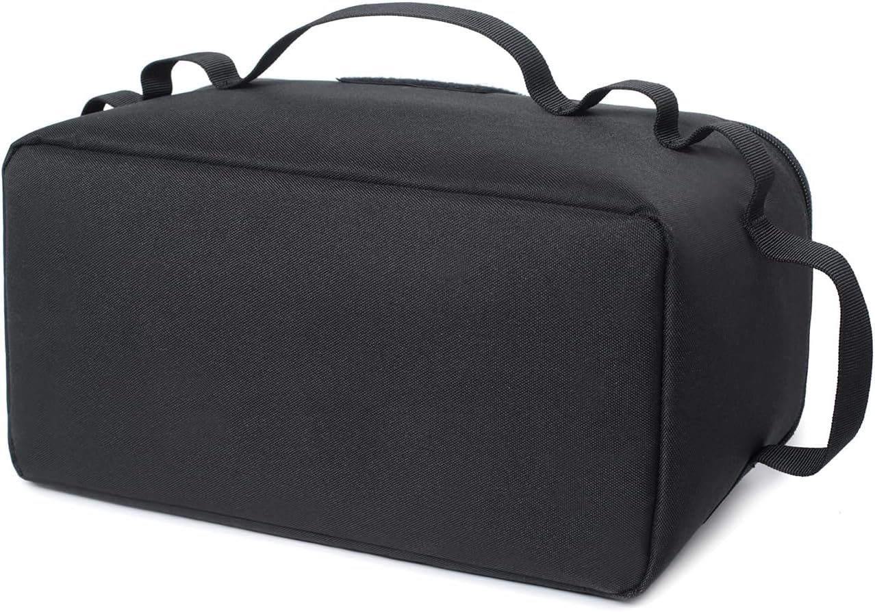Tactical Utility Camping Tote – Heavy-Duty Cookware & Gas Tank Organizer – Modular Trunk Storage Bag with Adjustable Dividers & Shoulder Strap – Scratch-Resistant Travel Gear for Hiking & Camping