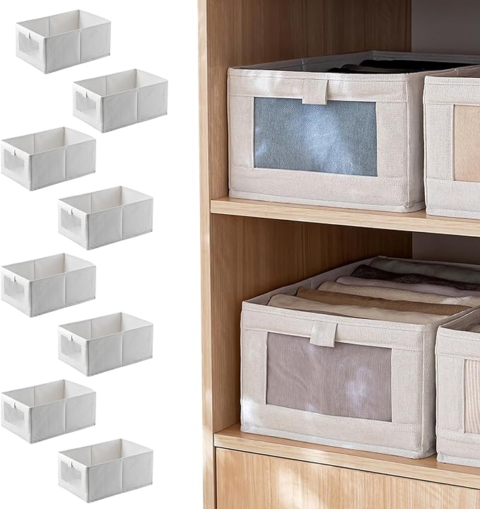 Foldable Wardrobe Organizer Box with Transparent Window – Clothes, Jeans & Underwear Storage Organizer