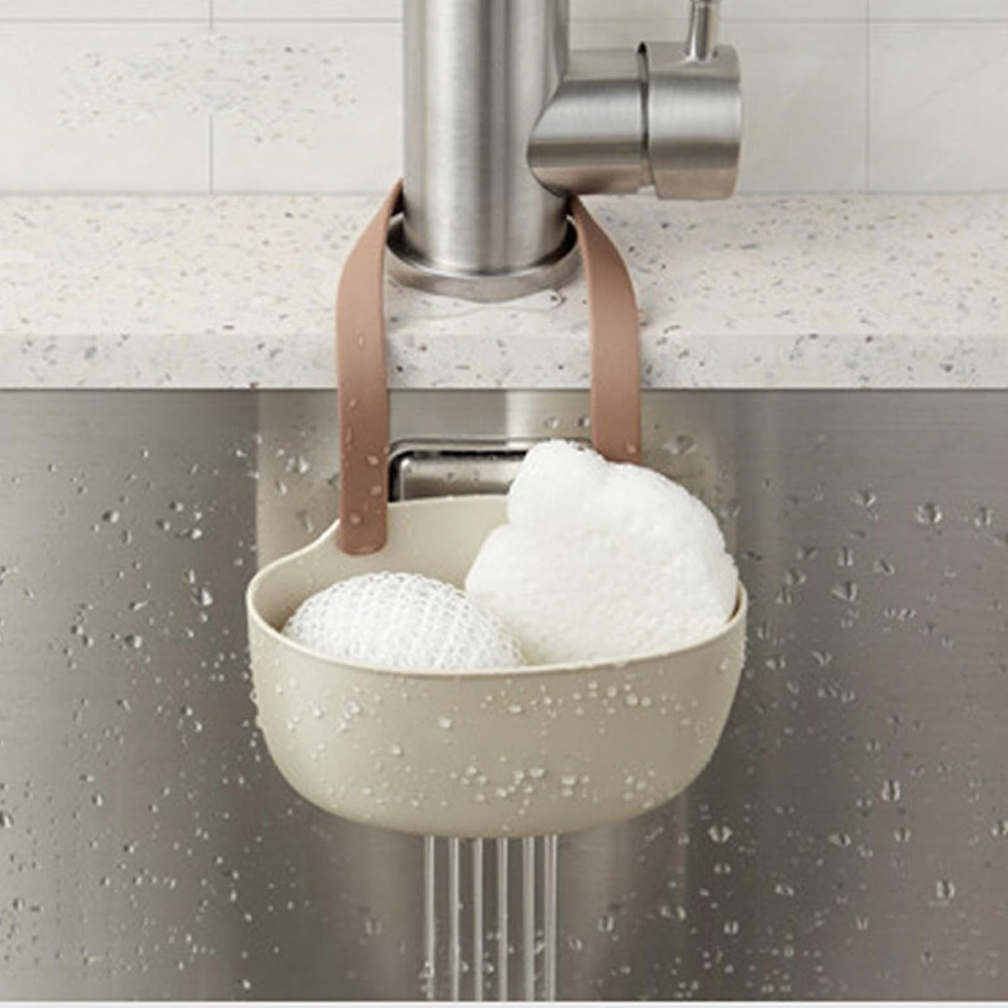 Kitchen Sink Sponge & Soap Holder | Multi-Purpose Bathroom Dish Drainer & Storage Drying Rack