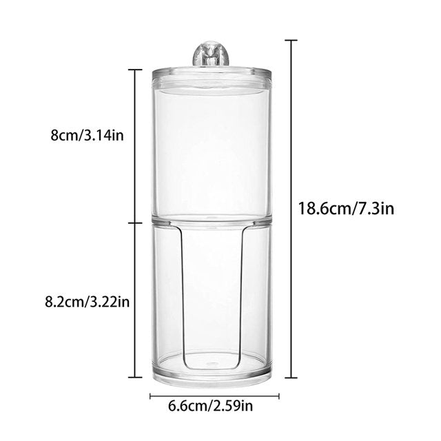 Transparent Stackable Cotton Pad & Cotton Ball Organizer – Clear Bathroom Storage Dispenser with Lid