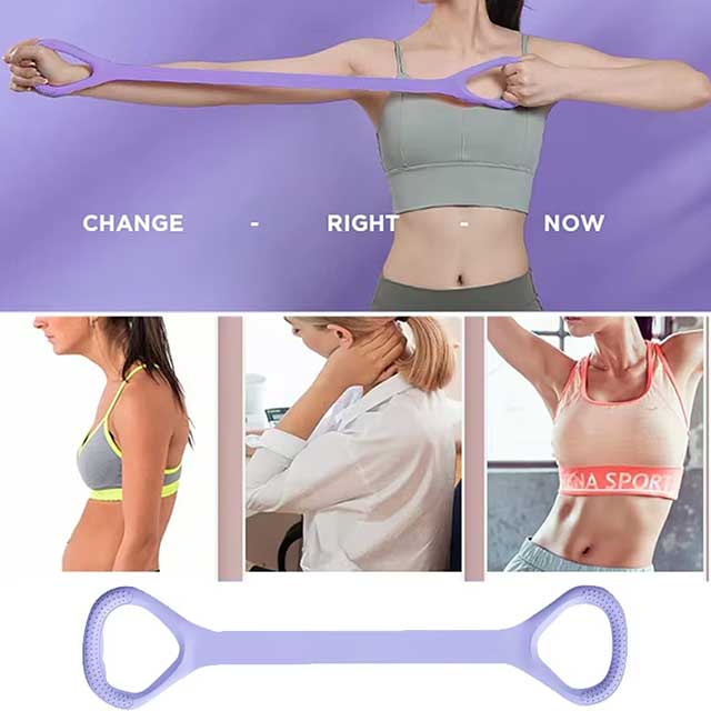 8-Shaped Resistance Band for Shoulder & Back – Elastic Stretcher for Home Fitness, Posture Correction & Stretching