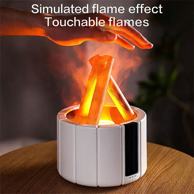 8.45oz Bonfire Aromatherapy Light & Essential Oil Diffuser – Remote Control, Cold Mist Humidifier, Timer & Auto-Off – Perfect for Bedroom, Office, Holiday Décor