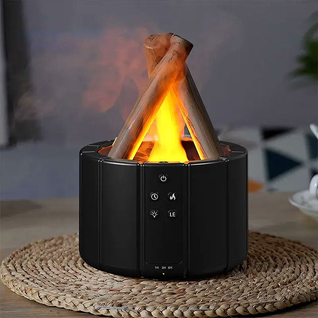 8.45oz Bonfire Aromatherapy Light & Essential Oil Diffuser – Remote Control, Cold Mist Humidifier, Timer & Auto-Off – Perfect for Bedroom, Office, Holiday Décor