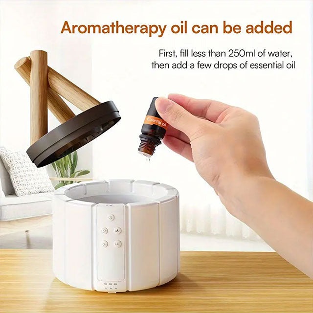 8.45oz Bonfire Aromatherapy Light & Essential Oil Diffuser – Remote Control, Cold Mist Humidifier, Timer & Auto-Off – Perfect for Bedroom, Office, Holiday Décor