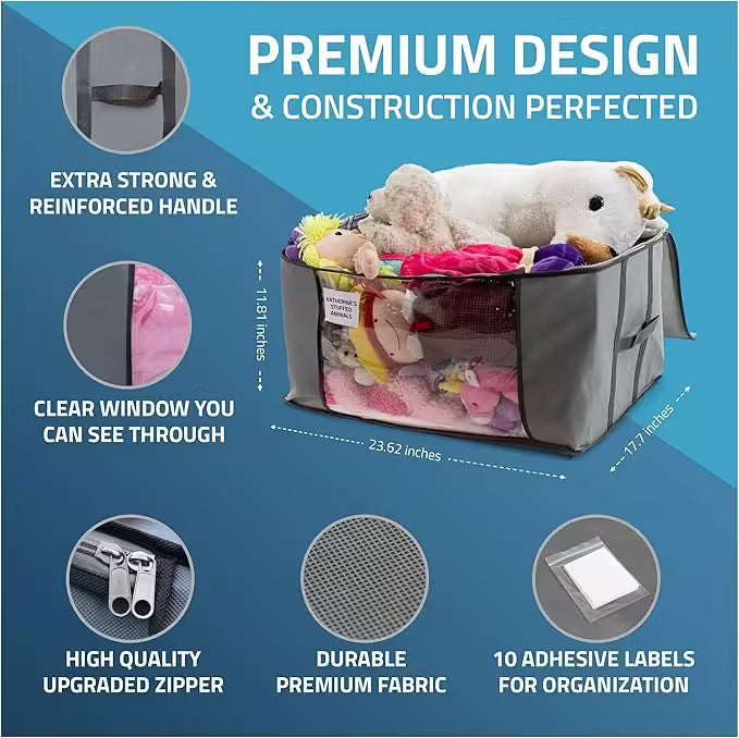 NestNeatly Underbed Storage Set Space-Saving Organizers for Clothes, Shoes, Blankets & More | Durable Under Bed Storage Solution