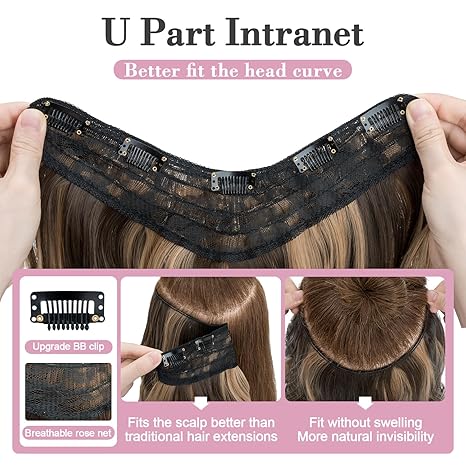 One-Piece Clip-In Hair Extension – Balayage Wavy Synthetic Hair