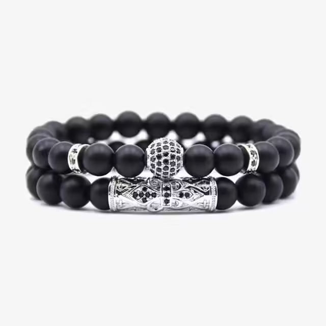 8MM Disco Ball 4 Colors Bracelet 2 Pieces Set (EGBT202)