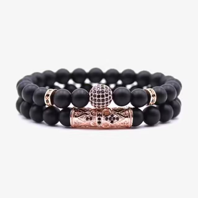 8MM Disco Ball 4 Colors Bracelet 2 Pieces Set (EGBT202)