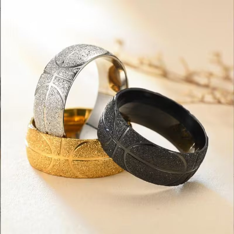 Bague unisexe de basket-ball 8 mm (EGR046)