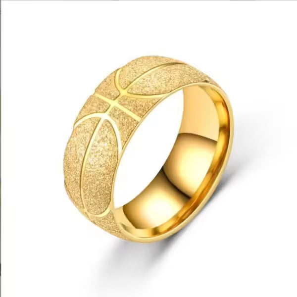 Bague unisexe de basket-ball 8 mm (EGR046)