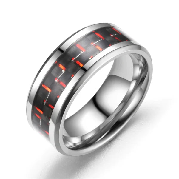8mm silver men stainless steel ring egr037 gallery img 3