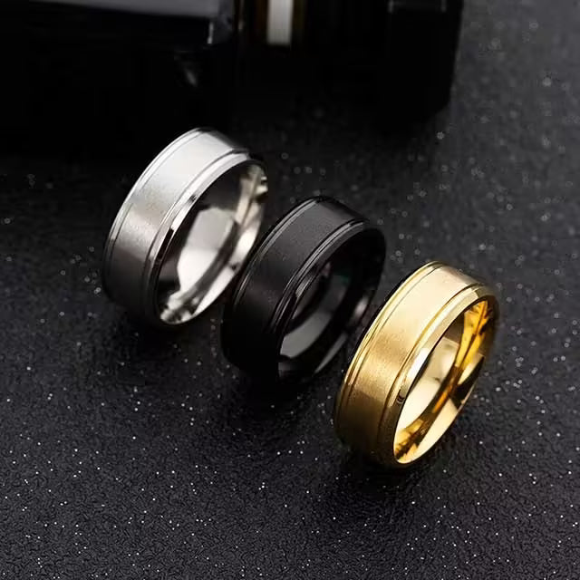 Bague unisexe simple de 8 mm (EGR029)