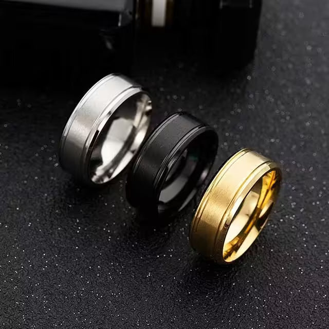 Bague unisexe simple de 8 mm (EGR029)