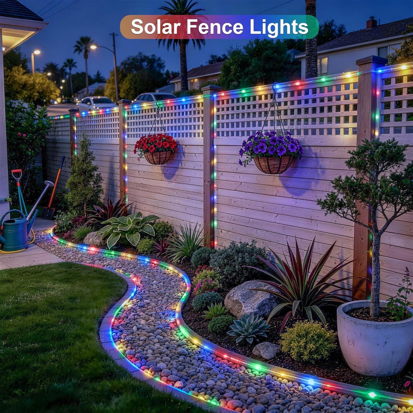 LED Solar Rope String Lights – Waterproof Tube Fairy Lights – Outdoor Solar Garland for Christmas, Garden & Patio Decoration (RGB/Blue/White/Warm)
