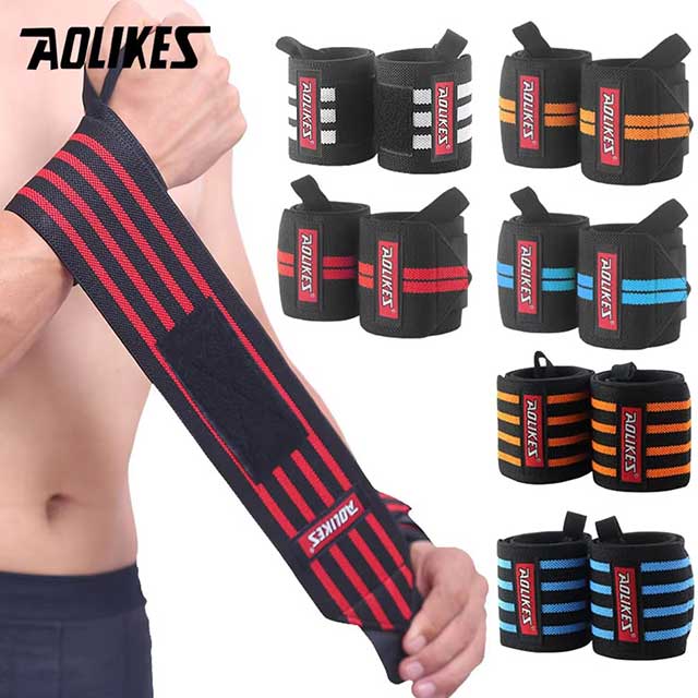 AOLIKES Wrist Wraps for Weightlifting – 1 Pair Gym Wrist Straps for Powerlifting & Strength Training Support