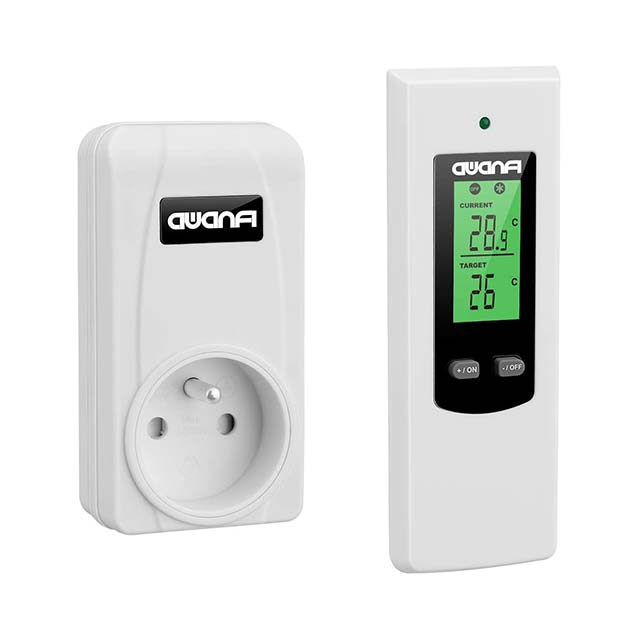 AWANFI Wireless Ambient Thermostat Outlet with Remote Control for Electric Radiators & Mobile Air Conditioners
