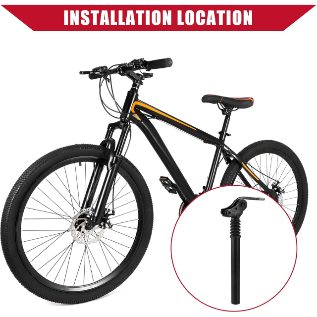 Adjustable Bicycle Seat Post 27.2x300mm – Durable Aluminum Alloy MTB Mountain Bike Saddle Tube, Black