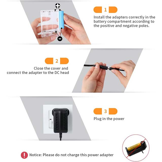 Aieve AA Battery Eliminator – Replace 2 AA Batteries with a Power Supply Adapter for LED Fairy Lights, Thermostats, Table Lamps, Motion Sensor Trash Cans, Clocks & Wireless Electronics