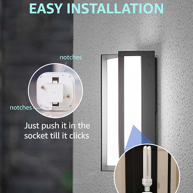 Aigostar 26W CFL Compact Fluorescent Lamp – 2 Pin G24d-3 Tube Bulb, 1600LM, 6500K Cool White, Energy Saving Double Turn 2U