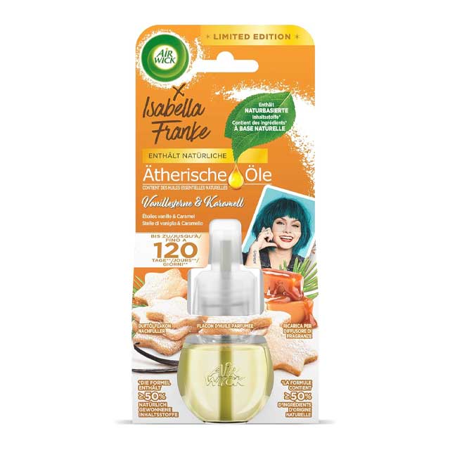 Air Wick Vanilla Stars & Caramel Fragrance Oil Refill – Sensual Room Fragrance for a Cozy Home Ambiance