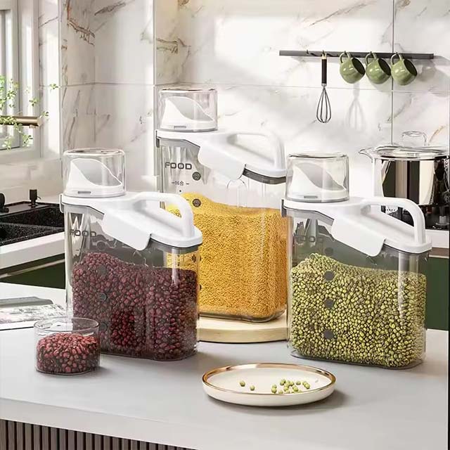 Airtight Food Storage Containers – Cereal Dispenser & Rice Grain Storage Box for Kitchen Organization