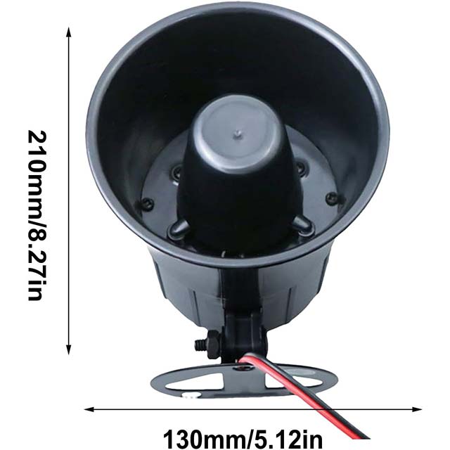 Alarm System for Car, Wired Alarm Siren Horn, 110dB, Angle Adjustable - Vehicle Anti Theft Devices, Security Siren, Antitheft Alarm Systems 12V/24V for Car and Home Security