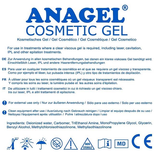 Anagel Cosmetic IPL/Laser Gel 250ml – Professional Hair Removal & Skin Rejuvenation Formula