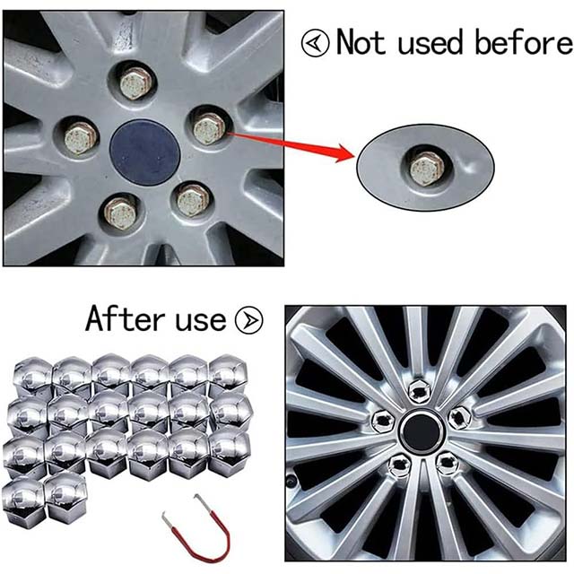 Anti-Rust Car Wheel Nut Caps – Auto Hub Tire Screw Covers for Exterior Decoration & Durable Protection