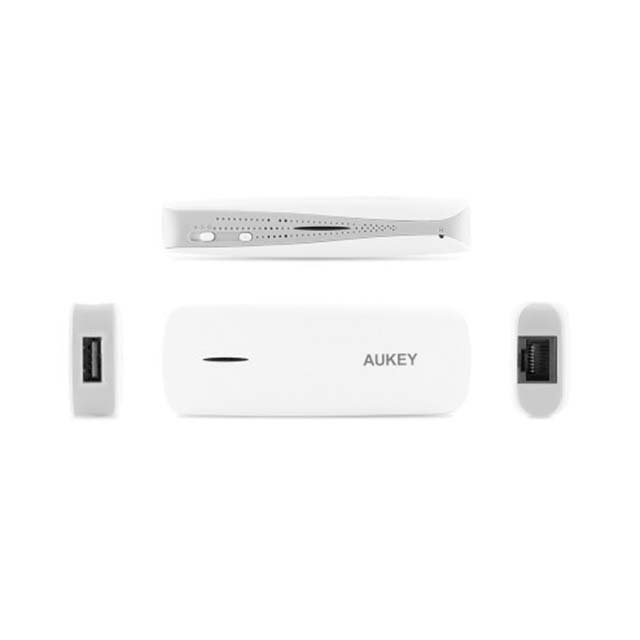 Aukey Wireless Travel Router & 1800mAh Power Bank - White