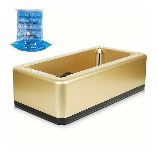 Automatic Shoe Cover Dispenser Set - Includes 100 Waterproof T-Buckle Shoe Covers, Durable and Ideal for Home, Office, Shop, Family Gatherings & Holiday Gifts