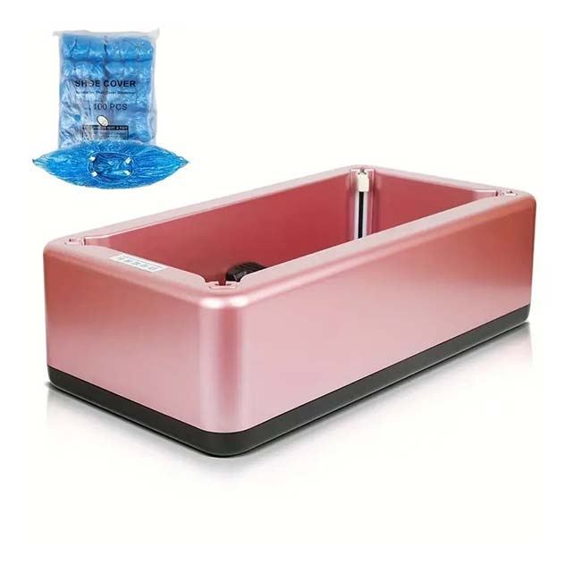 Automatic Shoe Cover Dispenser Set - Includes 100 Waterproof T-Buckle Shoe Covers, Durable and Ideal for Home, Office, Shop, Family Gatherings & Holiday Gifts