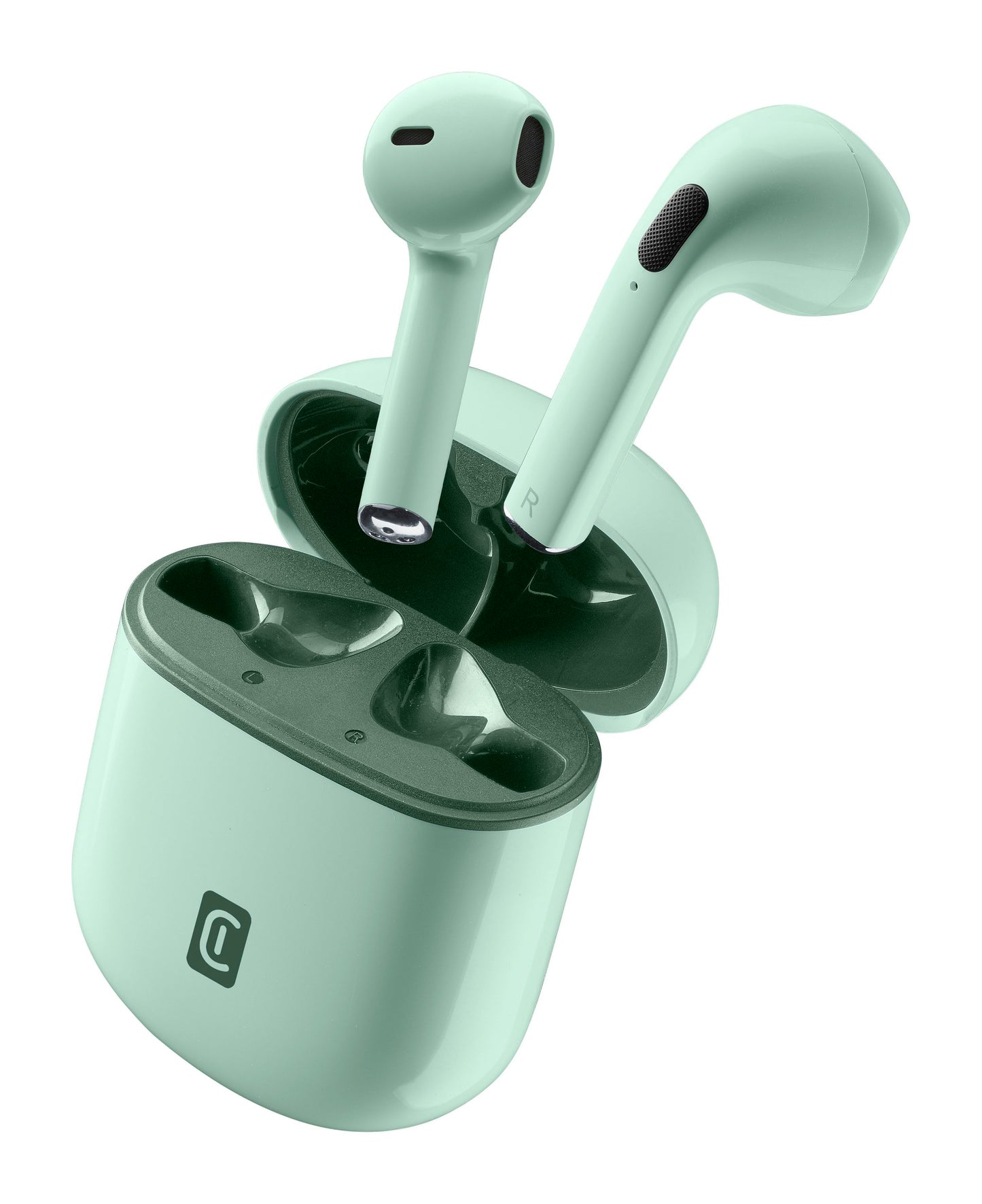 Cellularline Wireless Headset Style Color True Wireless Earbuds – Bluetooth 5.3 Earphones with USB-C Charging Case, Clear Voice Microphone & 24-Hour Playtime – Green