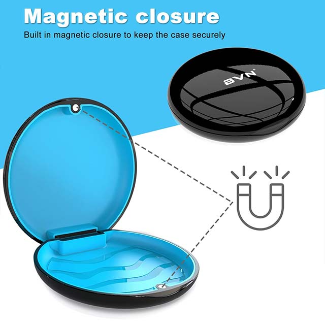 BVN Dental Braces Case – Black Dental Bite Holder & Orthodontic Box for Dental Prosthesis, Mouthguard Storage