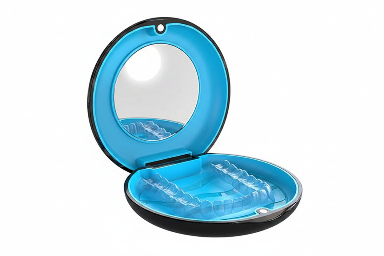 BVN Dental Braces Case – Black Dental Bite Holder & Orthodontic Box for Dental Prosthesis, Mouthguard Storage