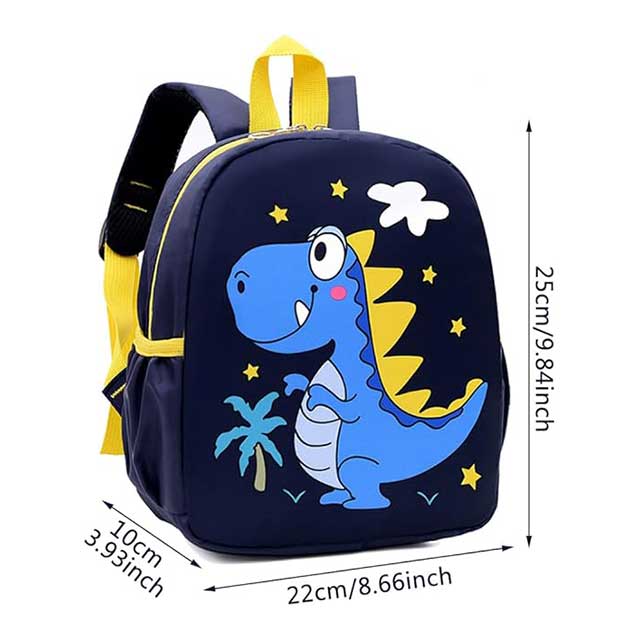 Babioms Dinosaur Backpack for Kids – Cute Blue Kindergarten School Bag for Boys & Girls | Lightweight Children's Backpack for Preschool & Nursery