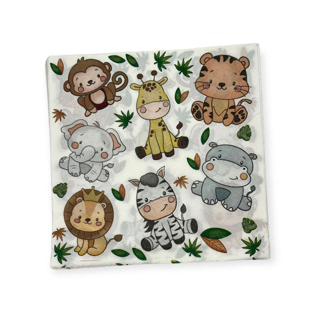Baby Jungle Animal Party Supplies – Ultimate Kids’ Celebration Kit with Jungle-Themed Napkins, Plates, Cutlery & Decorations