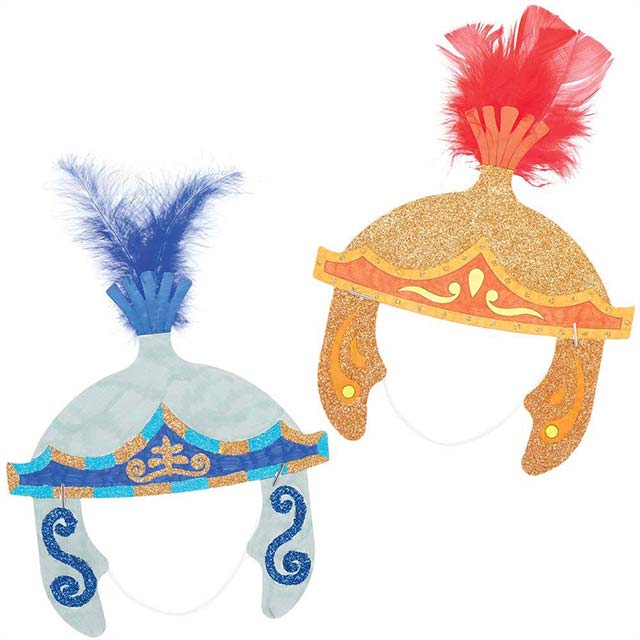 Baker Ross AT736 Roman Centurion Colour-In Helmets – 8-Piece Kids Art & Craft Project Kit