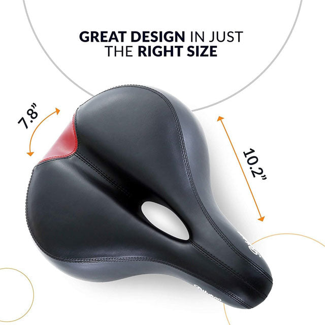 Bikeroo Oversized Bike Seat Cushion for Peloton, Road & Stationary Bikes – Wide, Comfortable Bicycle Saddle Replacement for Men & Women
