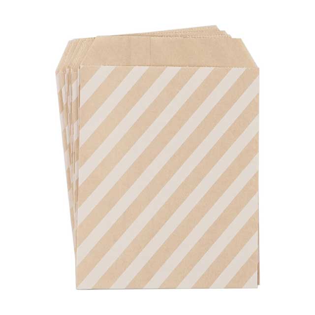 Biodegradable Kraft Paper Cookie Bags – 1pc Dentiform Edge Treat & Bakery Pouches for Pastries, Candy, Desserts & Snack Favors