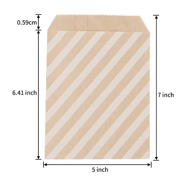 Biodegradable Kraft Paper Cookie Bags – 1pc Dentiform Edge Treat & Bakery Pouches for Pastries, Candy, Desserts & Snack Favors