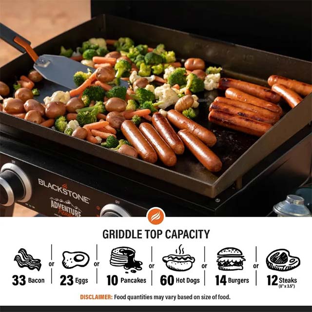 Blackstone 22-inch Adventure Ready Portable Camping Grill with Hose Adapter – Outdoor Cooking Equipment