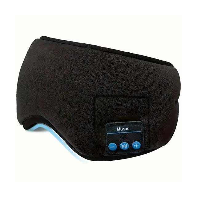 Bluetooth Sleep Eye Mask with Wireless Music – 3D Blackout Breathable Eye Cover & Smart Headband for Sleeping, Travel & Yoga