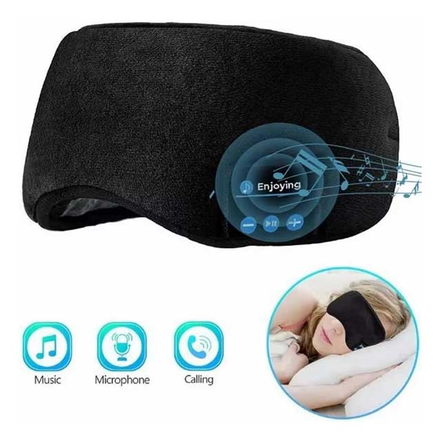 Bluetooth Sleep Eye Mask with Wireless Music – 3D Blackout Breathable Eye Cover & Smart Headband for Sleeping, Travel & Yoga