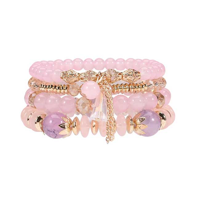 Bohemian Stackable Beaded Bracelets for Women – Multilayer Charm Bangles with Pendants | Stretch Wrist Jewelry