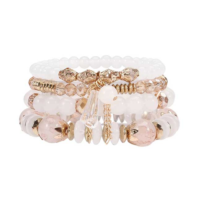 Bohemian Stackable Beaded Bracelets for Women – Multilayer Charm Bangles with Pendants | Stretch Wrist Jewelry