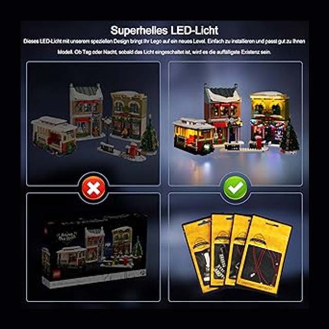 BrickBling LED Light Set for Lego 10308 Holiday Main Street - Lighting Kit Only, Creative Gift for Lego Holiday Street