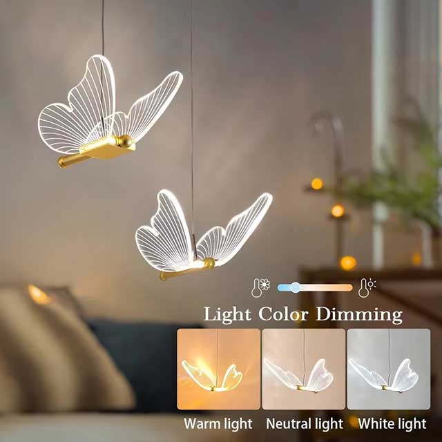 Butterfly LED Pendant Light – Nordic Hanging Ceiling Lamp for Bedroom, Living Room & Home Decor