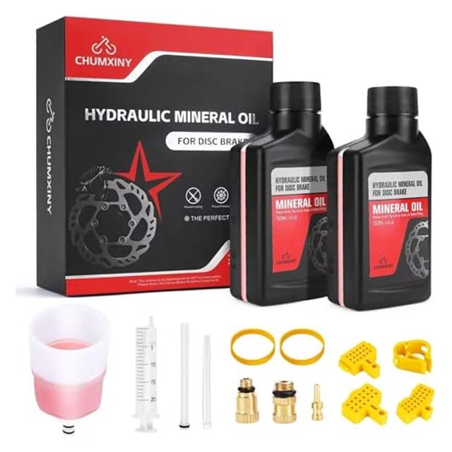 CHUMXINY Kit de Purge de Frein pour Shimano – Kit Complet avec 300 ml de Liquide Minéral & Accessoires