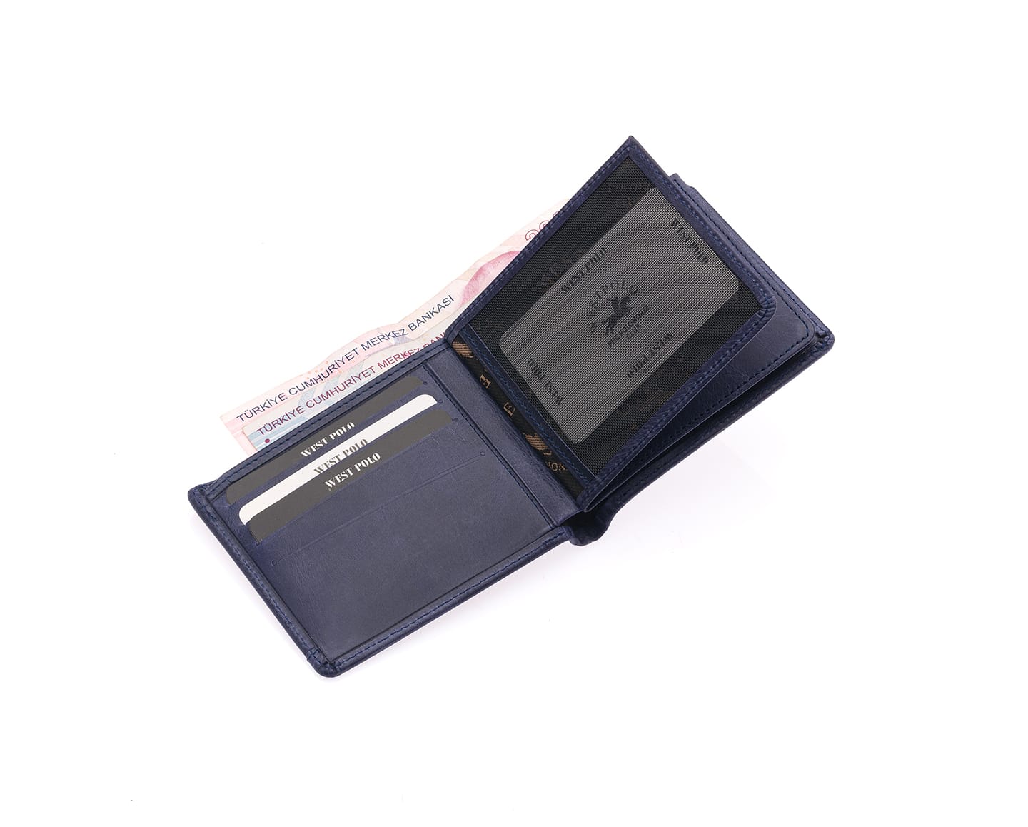 محفظة ويستبولو الجلدية الأصلية للرجال مع حجرة للبطاقات وحجرة للعملات المعدنية (558C)